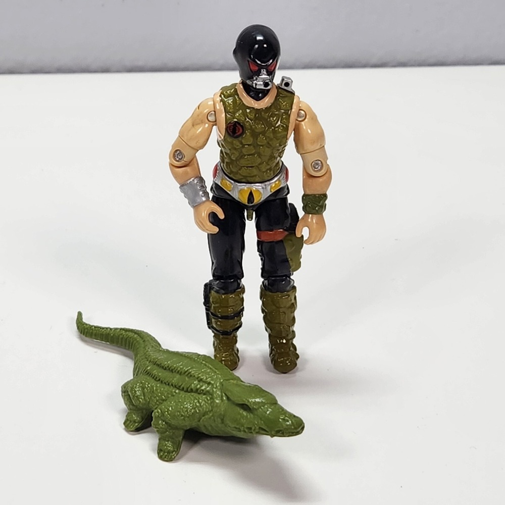 GI Joe Croc Master Action Figure 3.75" Green Good 1987 ARAH Vintage Cobra